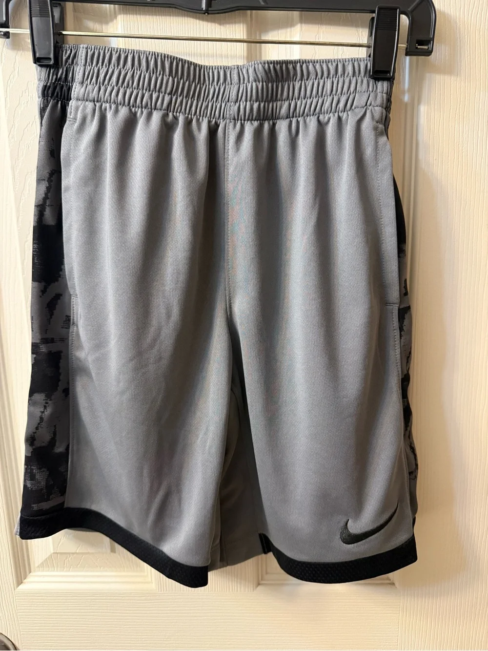 Boys Nike Gray and Black Athletic Shorts